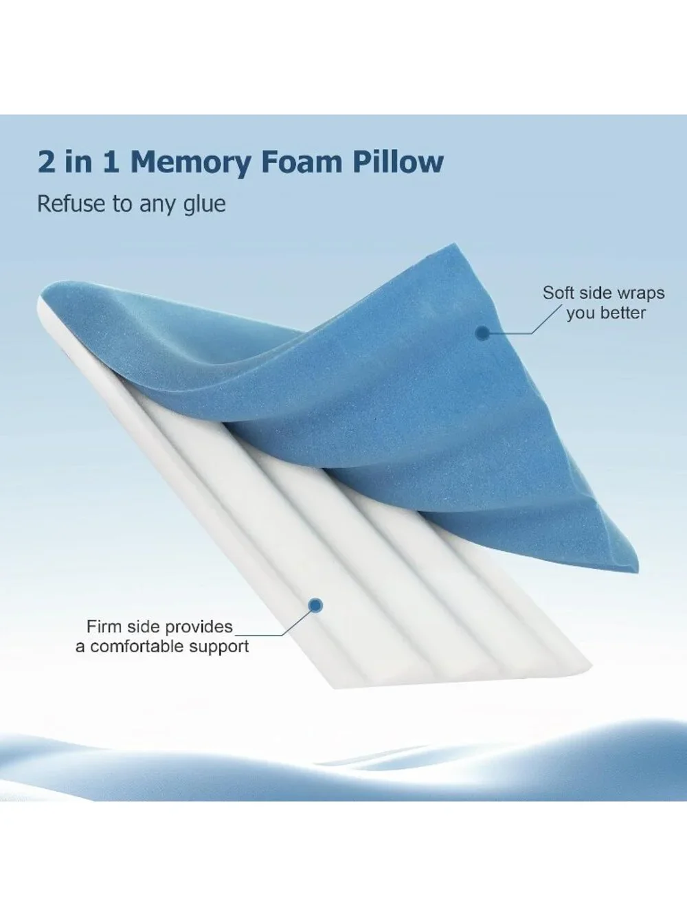 〽️Premium Memory Foam Pillow Soft Firm Dual Side Neck Support Bed Sleep Pillow